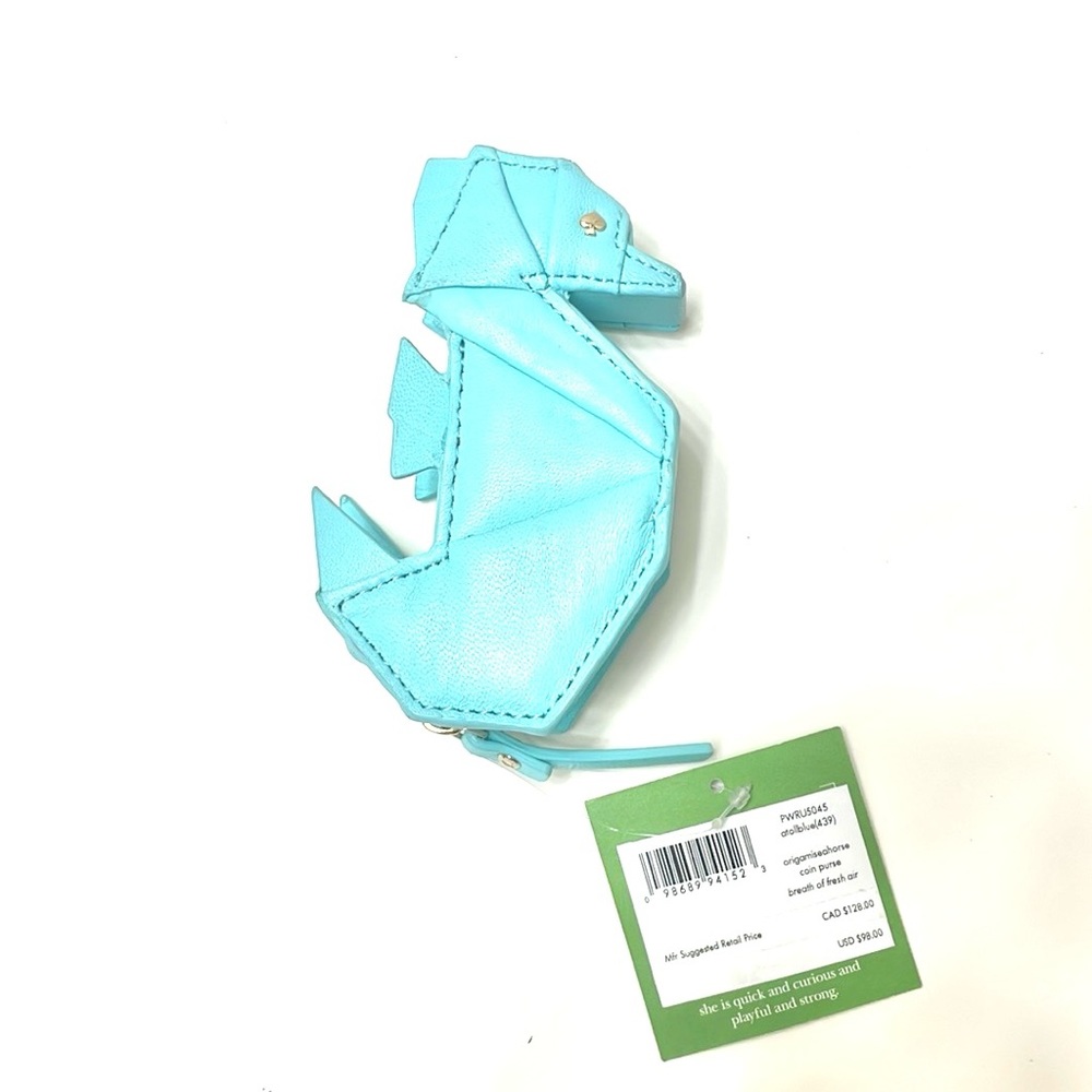NWT Rare Kate Spade Breath Of Fresh Air Origami Seahorse Coin Purse - Picture 4 of 6